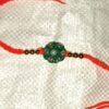 Handmade Green Crochet Rakhi with Pearl & Antique Beads | Eco-Friendly Plant Fiber Raksha Bandhan Rakhi | Free Size