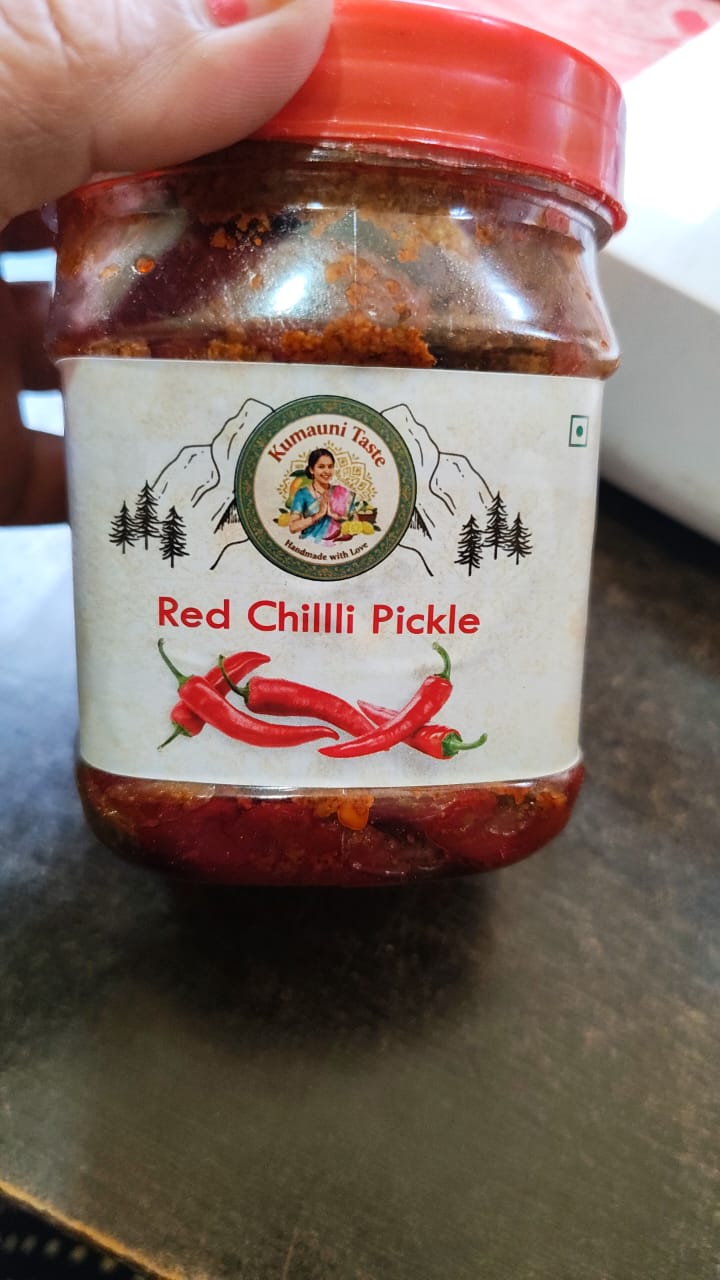 Handmade Organic Kumauni Red Chilli Pickle (Lal Mirch Bharwa Achar) | Stuffed Red Chilli Pickle | No Preservatives | Traditional Himalayan Recipe | 500g