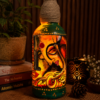 Handcrafted Radha Krishna Bottle Art – Hand-Painted Upcycled Glass Decorative Bottle with Traditional Indian Artwork