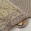 Premium Beige-Gold Tussar Silk Saree with Hand-Embroidered Floral & Leaf Weaving | Traditional Handcrafted Saree