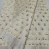 Pure Kota Doria Light Yellow Saree with Silver Zari Handwoven Motifs & Border