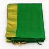 Pure South Indian Handloom Raw Silk Saree – Emerald Green with Antique Gold Border | 6.20 Metres