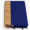 Pure South Indian Handloom Raw Silk Saree – Deep Navy Blue with Antique Gold Border | 6.20 Metres