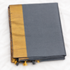 Pure South Indian Handloom Raw Silk Saree – Charcoal Grey with Antique Gold Border | 6.20 Metres